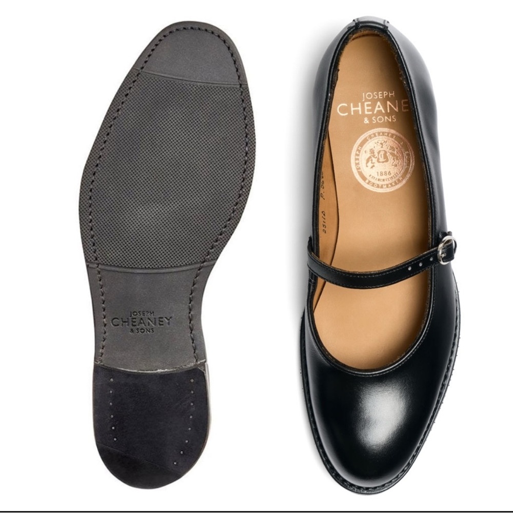 Joseph Cheaney and Sons Classic Black Mary Jane Women's Shoes - Picture 2 of 12